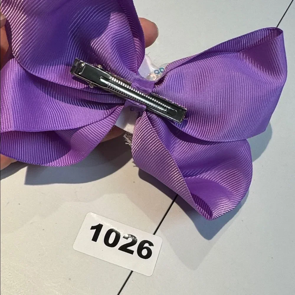 1026 Purple Color Hello Kitty Hair Bow Alligator Clip